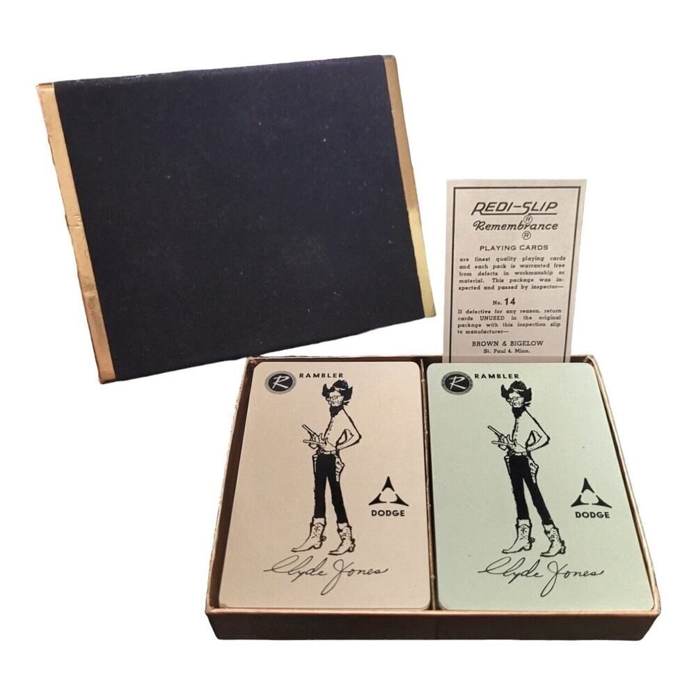 Vintage Redi Slip DODGE Remembrance Rambler Clyde Jones Playing Cards